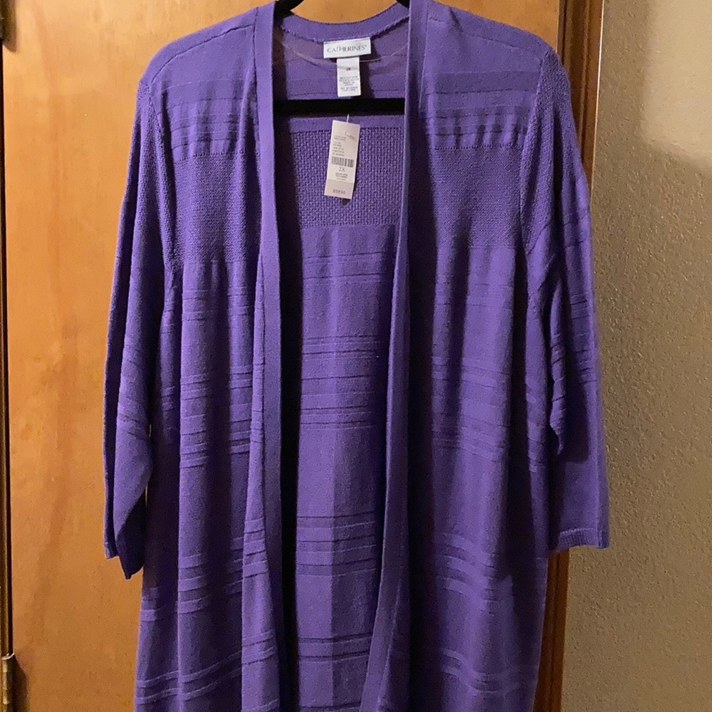 Catherine’s Open Front Sweater. 1-1x, 2-2x